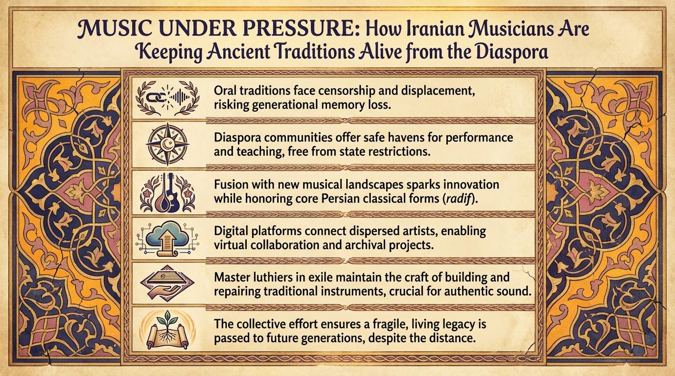 Infographie sur la musique de la diaspora iranienne