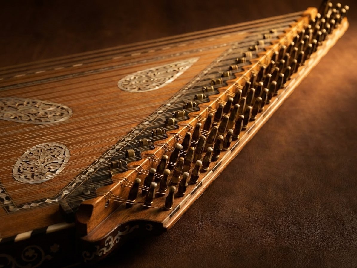 صورة مقرّبة لأذرع قانون ماندال المستخدمة لإنتاج نغمات ربعية دقيقة